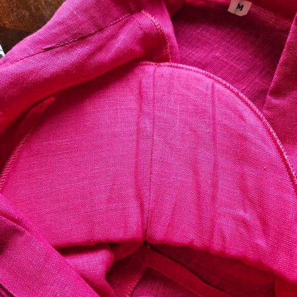 Baird Irish Handkerchief Linen Vibrant Fuchsia Barbie Pink Long Sleeve Top M - Picture 8 of 11